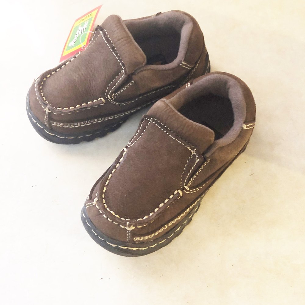 Zebra shoes toddler boys size 7M leather upper new
